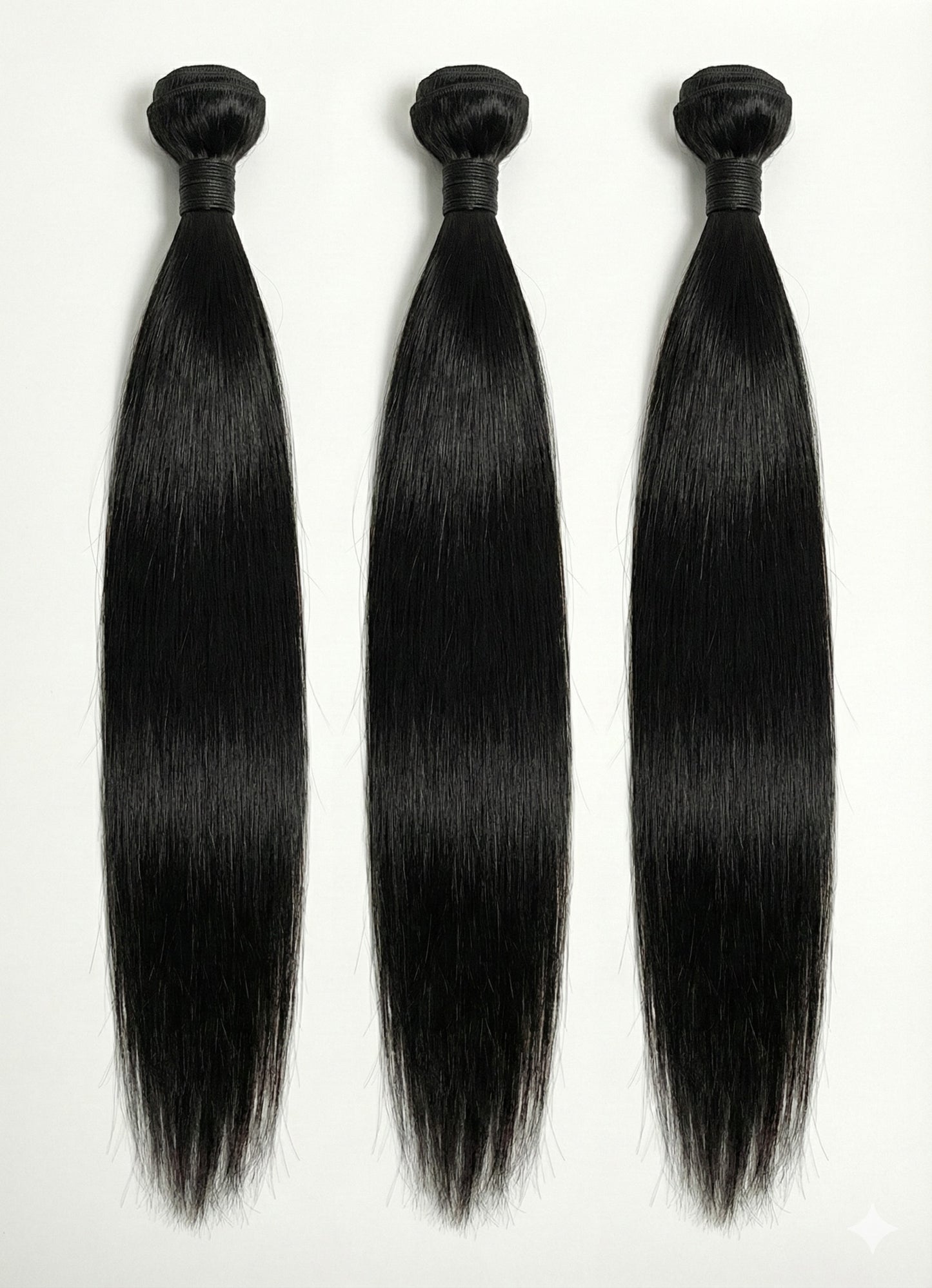 Straight silky raw hair bundle extensions Greenville SC